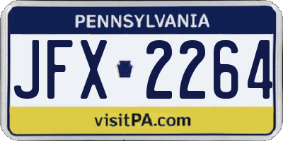 PA license plate JFX2264
