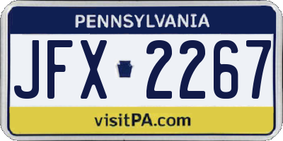 PA license plate JFX2267