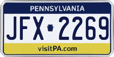 PA license plate JFX2269