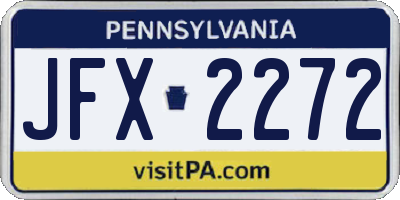 PA license plate JFX2272