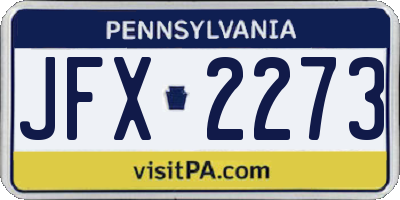 PA license plate JFX2273