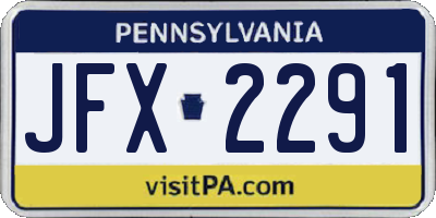 PA license plate JFX2291