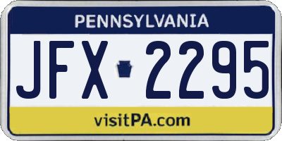 PA license plate JFX2295