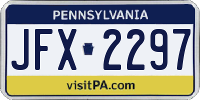 PA license plate JFX2297
