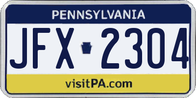 PA license plate JFX2304