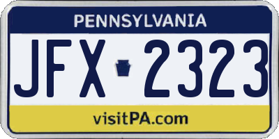 PA license plate JFX2323