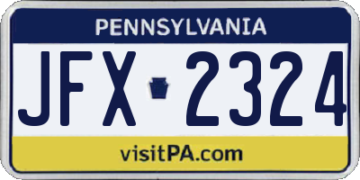 PA license plate JFX2324