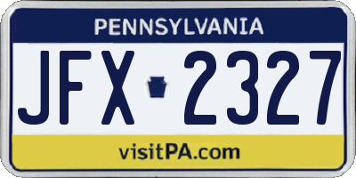 PA license plate JFX2327