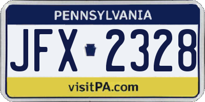 PA license plate JFX2328