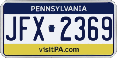 PA license plate JFX2369