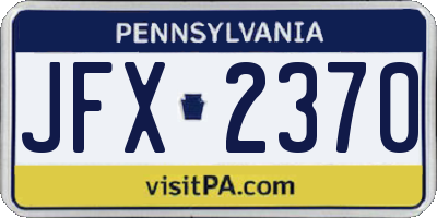 PA license plate JFX2370