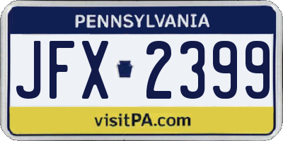 PA license plate JFX2399