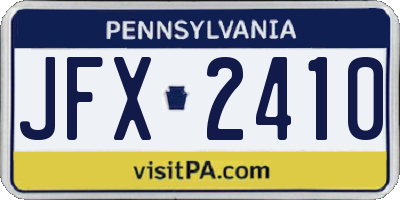 PA license plate JFX2410