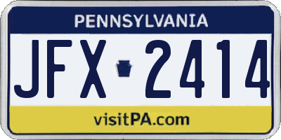PA license plate JFX2414
