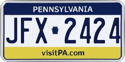 PA license plate JFX2424