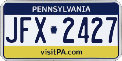 PA license plate JFX2427