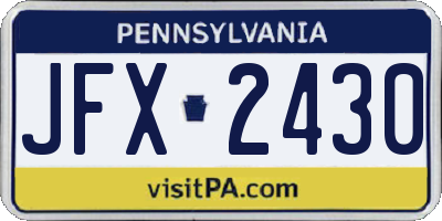 PA license plate JFX2430