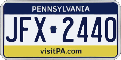 PA license plate JFX2440