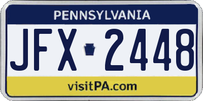 PA license plate JFX2448