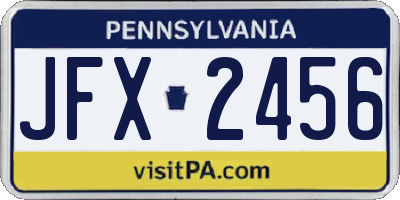PA license plate JFX2456