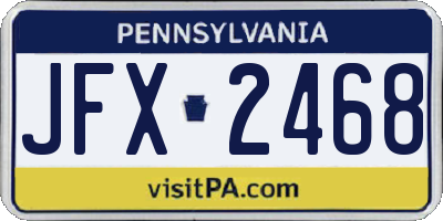 PA license plate JFX2468