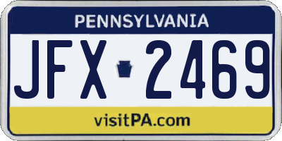 PA license plate JFX2469