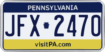 PA license plate JFX2470