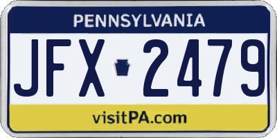 PA license plate JFX2479