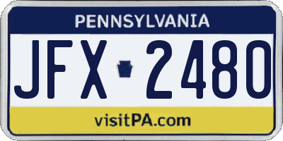 PA license plate JFX2480