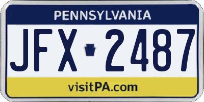 PA license plate JFX2487