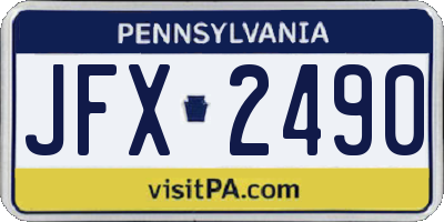 PA license plate JFX2490