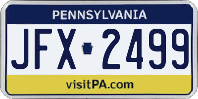 PA license plate JFX2499