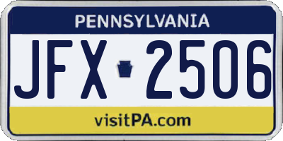 PA license plate JFX2506