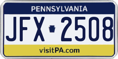 PA license plate JFX2508