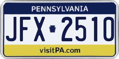 PA license plate JFX2510