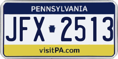 PA license plate JFX2513