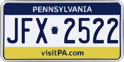 PA license plate JFX2522