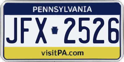 PA license plate JFX2526