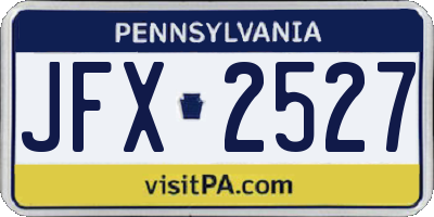 PA license plate JFX2527