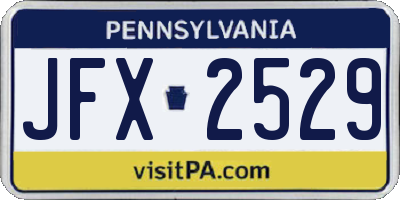 PA license plate JFX2529