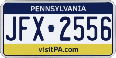 PA license plate JFX2556