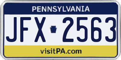 PA license plate JFX2563