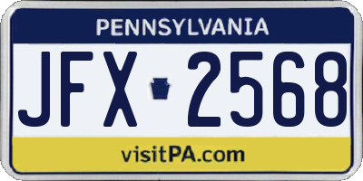 PA license plate JFX2568