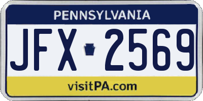PA license plate JFX2569
