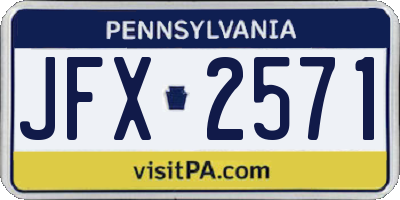 PA license plate JFX2571