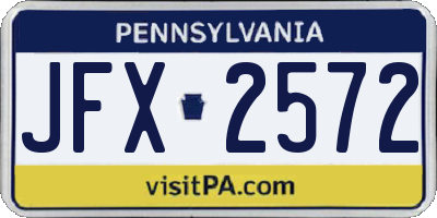 PA license plate JFX2572