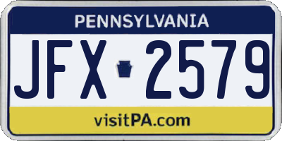 PA license plate JFX2579