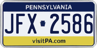 PA license plate JFX2586