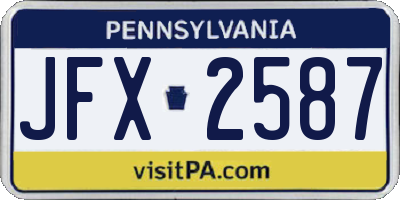 PA license plate JFX2587