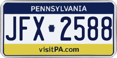 PA license plate JFX2588